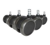 5x Roulettes sols durs ROLO 11mm / 65 mm Roulettes No-Noise (lot de 5) hjh OFFICE Noir G