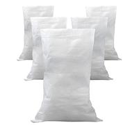 5x Sacs de Jardin et Déchets en Polypropylène Ultra Résistant - 105 x 55 cm - Made in Italy - Sac Polyvalent pour Emballage, Légumes, Sable, Gravats, Bricolage - Conteneur d'Objets - Blanc