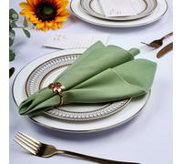 6/10/12/24/50-Pack Serviettes Vert Sauge, Taille 14*14/17*17 Pouces, Lavables, Tissu 100% Polyester, Bords Liés, Convient pour les Hôtels, les Restaurants, les Fêtes de Vacances, les Mariages et Autre