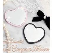 6/10/20/30/50 pièces Miroir de poche portable en forme de cœur pour femmes, portefeuille de maquillage de voyage, convient pour les amis, meilleur cadeau de fête, cadeau de mariage (blanc, rose, noir,