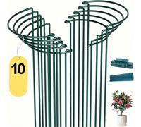 6/10 pièces Tuteurs de soutien pour plantes, demi-ronds en métal pour jardin, cages et supports pour pivoines d'intérieur, anneaux de soutien pour bordure de plantes vertes pour tomates, hortensias, f