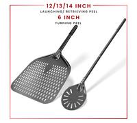 6 & 12 13 14 pouces aluminium Pizza Peel pain palette four à Pizza tournant Peel dur anodisé Pizza cuisson cuisine outil spatule 12inch 70cm set2