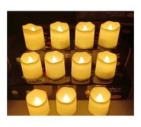 6/12/24/48 pièces Bougies LED d'Halloween, Bougies ondulées sans flamme, Convient pour les mariages à thème d'Halloween, les fêtes d'anniversaire, la décoration de restaurant 12 pièces,Blanc chaud 6 p