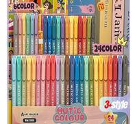 6/12/24 couleurs Ensemble de stylos marqueurs à pointe souple en acrylique liquide vif, Peinture artistique pour étudiants, graffiti, boîte de couleurs, indispensable pour la rentrée scolaire ABS