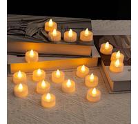 6/12/24 pièces Bougies à thé électroniques LED, bougies sans flamme alimentées par batterie, lampes de bougies à thé, bougies romantiques convenant pour l'anniversaire, la décoration de mariage 6 pièc