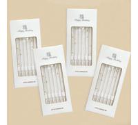 6/12/24 pièces/set Bougies droites blanches avec de l'or, petites bougies décoratives convenant pour la décoration de la maison, anniversaire, soirée, mariage, Saint-Valentin, décorations romantiques,