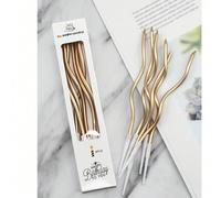 6/12 pièces/Boîte Bougies courbées, Décorations de gâteau d'anniversaire, Fournitures de fête pour anniversaire, Halloween, Noël Taille Unique,Or 6 pièces,6 pièces incurvées + 1 boîte d'emballage - Ar