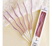 6/12 pièces Bougies d'anniversaire incurvées de couleur or rose, décorations de gâteau, fournitures de pâtisserie Cire