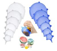 6/12 pièces Couvercles en silicone réutilisables, couvercles extensibles, s'adaptent à différentes formes de récipients. Couvercles de bol alimentaire en silicone, couvercles de conservation des alime