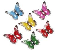 6/12 pièces d'art Mural Papillon en métal pour Extérieur, Terrasse, Balcon | Sculpture de papillon suspendue, ornements de jardin, décoration de hangar(Mix color-12Pcs)