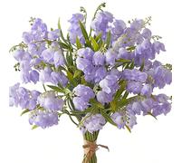 6/12 pièces Fleurs artificielles de muguet faux fleurs de cloche violettes, attrape-rêves orchidée en soie, bouquet de mariage. Fleurs du mois de mai, centrepieces de table pour décoration de maison, 