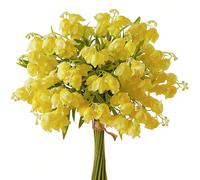 6/12 pièces Lys de la vallée artificiels, fausses fleurs de cloche blanches pour carillon à vent, orchidées en soie. Bouquet de mariage, fleurs de mai pour centres de table de maison, jardin, décorati