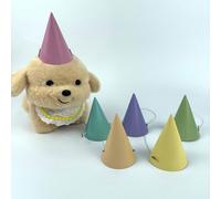 6/12 pièces Mini chapeaux de couleur unie macaron, chapeaux de fête pour animaux de compagnie, jolis chapeaux de fête en papier, expédition à plat, faciles à assembler, Noël, Halloween Animal,CartoonP