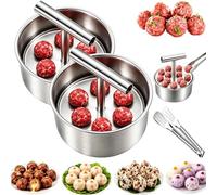 6/12 Stainless Steel Meatball Maker Tool, Meatball Press Mold (6holes*2) | Manual Push Press Meat Tenderiser Making Mold | Quick & Easy Meatball Making Tool | Home Cooking Tools for Kitchen
