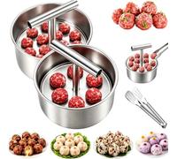 6/12 Stainless Steel Meatball Maker Tool, Meatball Press Mold (mixed*2) | Manual Push Press Meat Tenderiser Making Mold | Quick & Easy Meatball Making Tool | Home Cooking Tools for Kitchen