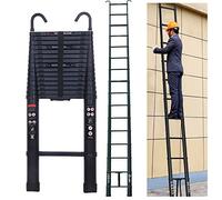 6.2M Échelle Télescopique avec 2 Crochets Amovibles Portable Échelle Pliant en Aluminium Telescopic Ladder EN131 pour Attic/Grenier 150kg Charge