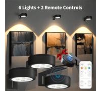 6/3/1 pièce Lampe murale sans fil en métal, Cadre photo LED, Fonctionne sur batterie, Lampe de peinture LED sans fil, Lampe de décoration murale, Veilleuse, Guirlande lumineuse, Éclairage, Lampe mural