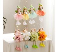 6,7 pouces Décoration de fée ange florale, ornement suspendu de fée de Pâques pastel, décoration d'arbre de fée avec ailes d'ange florale, convient pour la maison, le printemps, les anniversaires, les