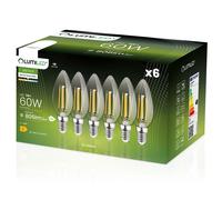 LUMILED Lot de 6 ampoules LED B35 E14 7 W (remplace 70 W) - 770 lumens - Verre transparent - 4000 K - Blanc neutre - Angle d'éclairage 360°