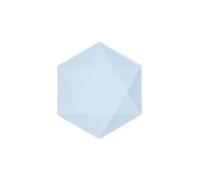 6 assiettes bio hexagonal 20.8cm bleu pastel - 9918242