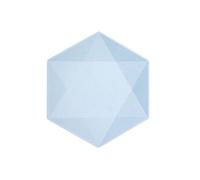 amscan- Assiette hexagonale Vert Décor, bleu, 26,1 x 22,6 cm, Vaisselle de fête en matières premières Rapidement renouvelables, pour Les Anniversaires, Les barbecues, Les jubilés, etc.
