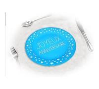 6 assiettes bleues 18cm anniversaire Bleu G