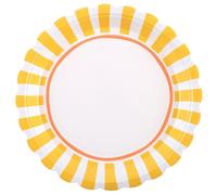 6 ASSIETTES CARTON DOLCE VITA ÉTÉ 23CM JAUNE- VAISSELLE DE FÊTE