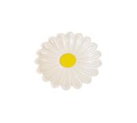 6 ASSIETTES CARTON FLEUR MARGUERITE 18CM BLANC- VAISSELLE DE FÊTE