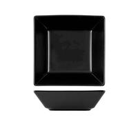 6 Assiettes En Grès Boston Osak Noir Fo 17x17 H&H
