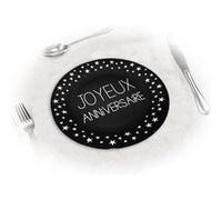 6 assiettes noires 18cm anniversaire Noir G