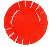 6 assiettes réutilisables bord or 19cm rouge - générique 97062 Rouge G