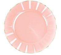 6 assiettes réutilisables bord or 26cm rose - générique 97061 Rose G
