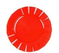 6 assiettes réutilisables bord or 26cm rouge - générique 97063 Rouge G