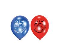 6 Ballons En Latex Cars 23 Cm Multicolore