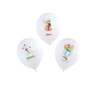 6 Ballons latex Astérix 27 cm - Blanc