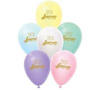 6 ballons latex bio oval anniversaire 30cm pastel - cda 36455pa Multicolore G