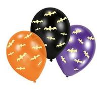 6 ballons latex fluorescents chauve-souris 27cm - amscan 9907472 Multicolore G