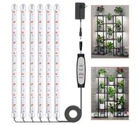 6 Barres LED pour Plantes, Spectre Complet avec Minuterie 6/12/18H | Lampe de culture de 40 cm, 5 niveaux de luminosité, 3 modes spectraux pour plantes succulentes et étagères à plantes