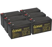 6 batteries Kung Long WP7,2-12A F2 AGM, 12V, 7,2Ah – compatibles avec les onduleurs Benning Enertronic de 2,5 kVA