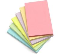 6 Blocs De Grandes Notes Autocollantes De 7,6x12,7 Cm,76x127 Mm,6 Couleurs Harmoniques Pastel Assorties,80 Feuilles Par Bloc Pour Rappel,Liste De Contrôle Ou Liste De Choses À Faire (Pa