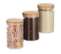 6 bocaux en verre, boîtes de conservation, récipients à muesli, 800 ml