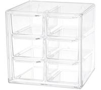 6 Boite de Rangement, Tiroir Empilable Acrylique Transparent, Organiseur Bijoux Outils, pour Bureau Coiffeuse .