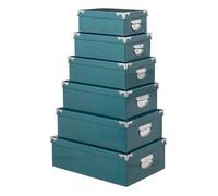 Five simply smart set de 6 boîtes de rangement - Bleu canard