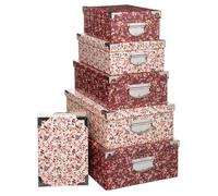 lot de 4, boîtes de rangement, rose, carton, différentes tailles