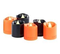 6 bougies à LED spécial Halloween - coloris orange et noir Multicolore G