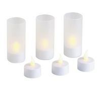 Lunartec 6 bougies chauffe-plat à LED rechargeables et télécommandées avec photophores
