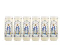 6 Bougies de Neuvaine de la Vierge Miraculeuse 17,5cm - Bougie Neuvaine - Culte Chrétien en Cire végétale