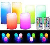 6 bougies LED RVB télécommandées avec luminosité variable et minuterie [Lunartec]