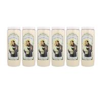 6 Bougies Neuvaine de Saint Antoine 17,5cm - Bougie Neuvaine - Culte Chrétien en Cire végétale