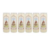 6 Bougies neuvaine Saint Expédit - Bougie Neuvaine - Culte Chrétien en Cire végétale